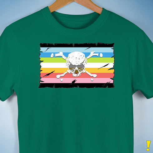 Queer Pride Pirate Flag Premium Unisex T-Shirt - Kelly Green